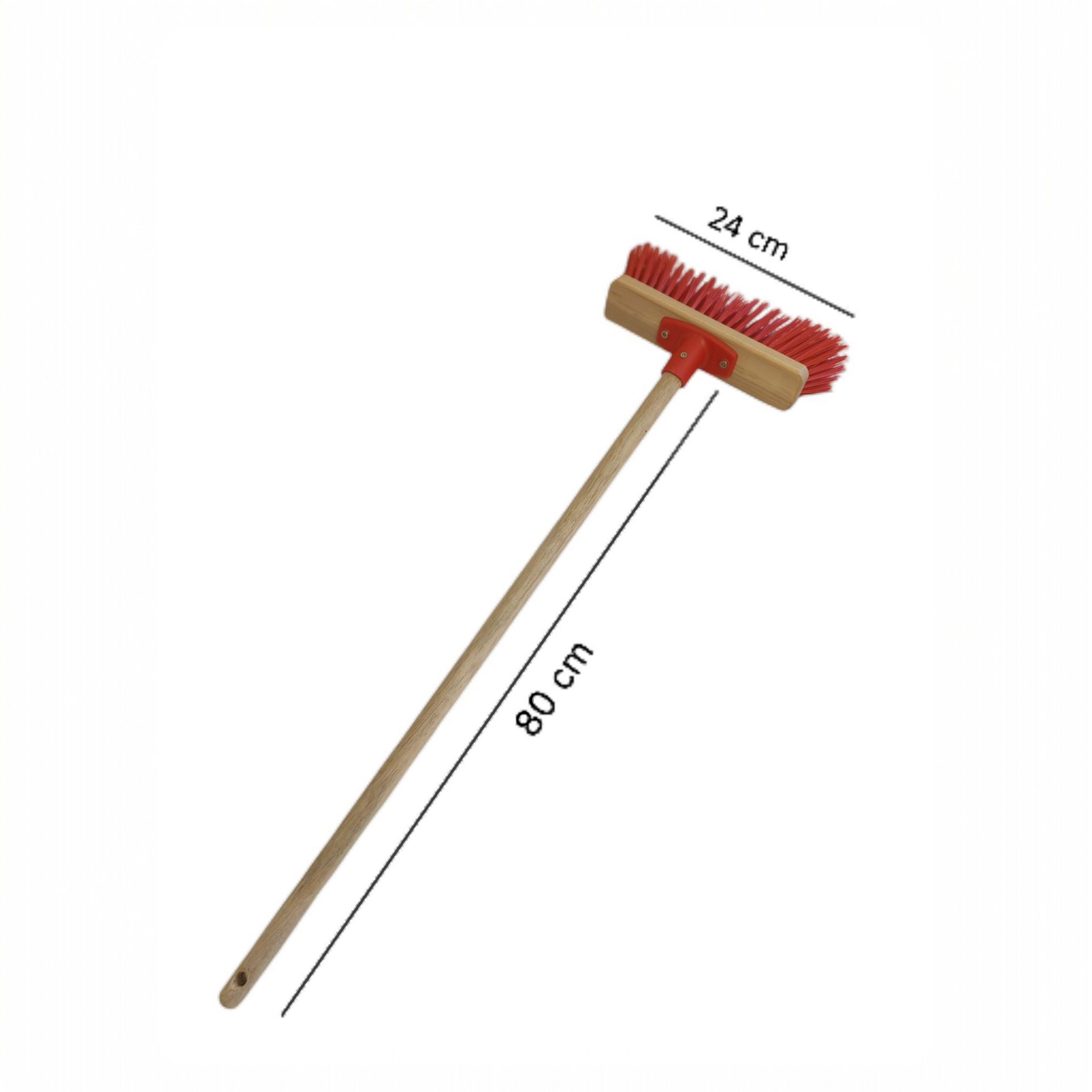 Kinderstraßenbesen mit Stielhalter rot